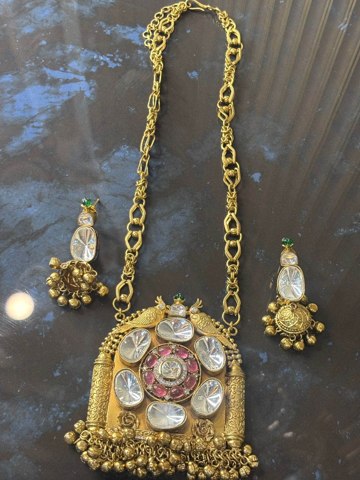 The Regal Radiance Polki Long Necklace set