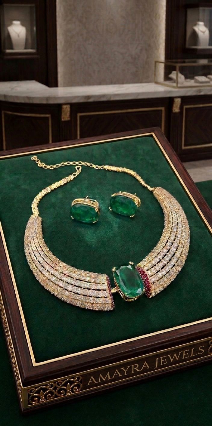 Aura Emerald Necklace Set
