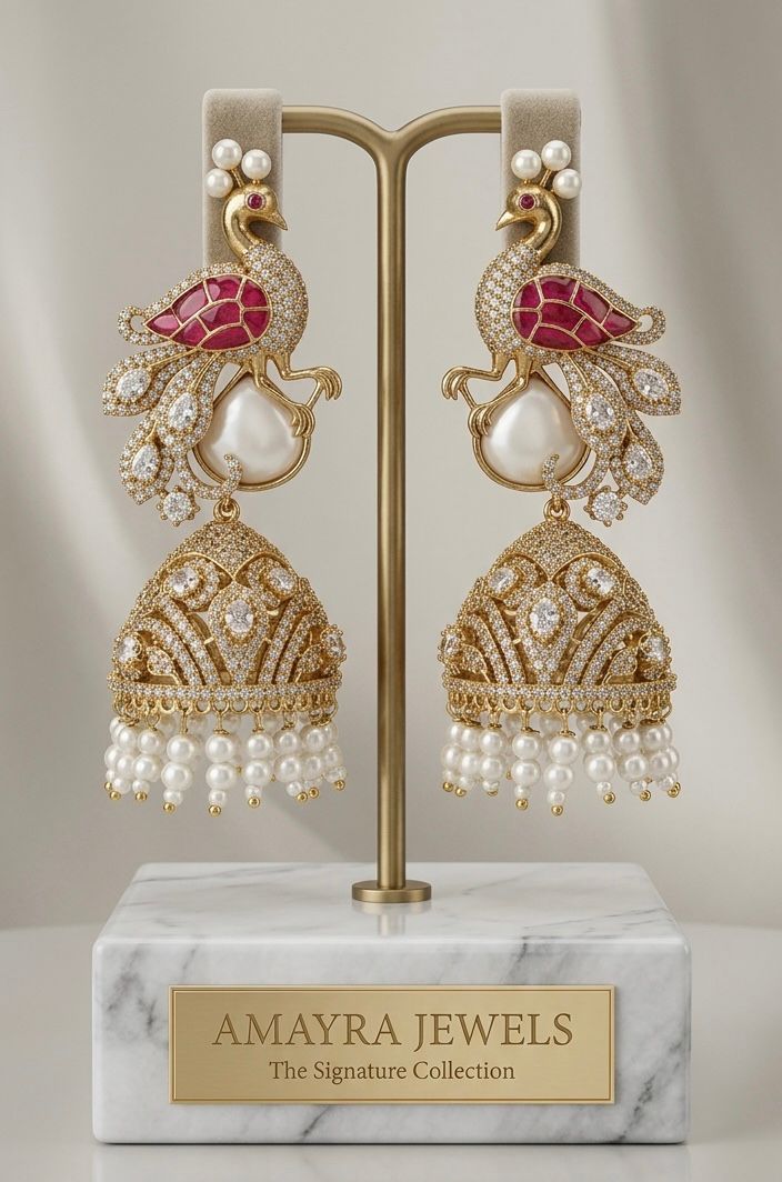 Royal Mayura Jhumkas