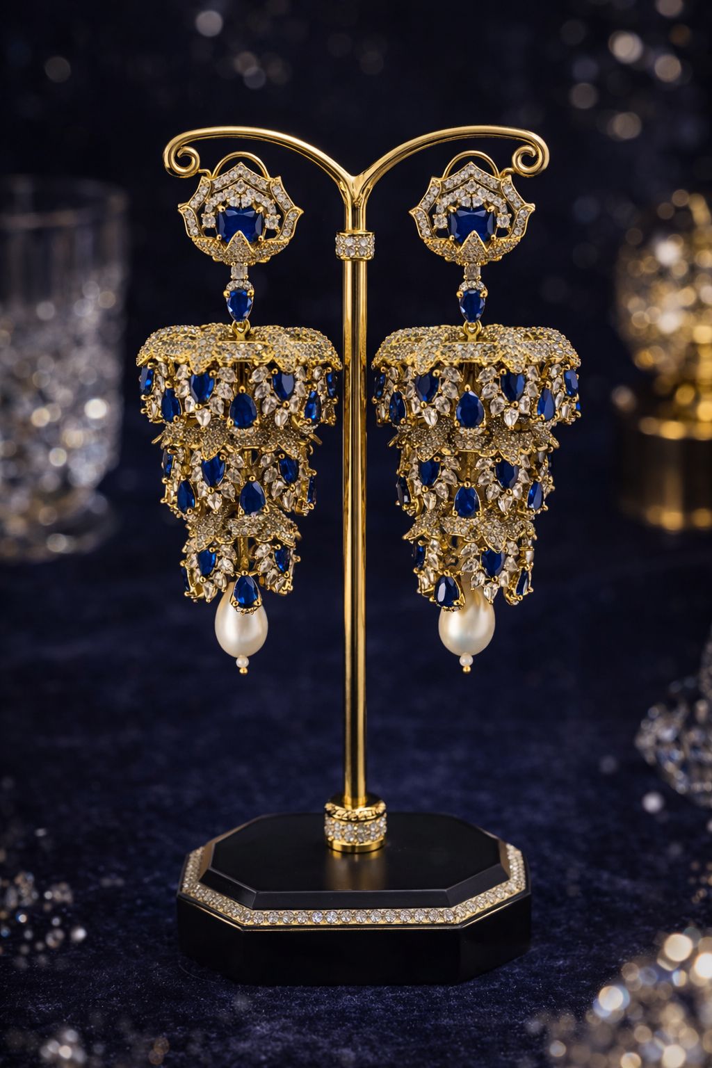 Sapphire Layered Jhumka