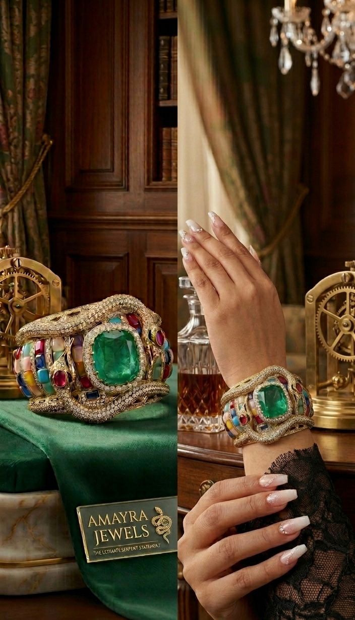 Serpenté Emerald Cuff