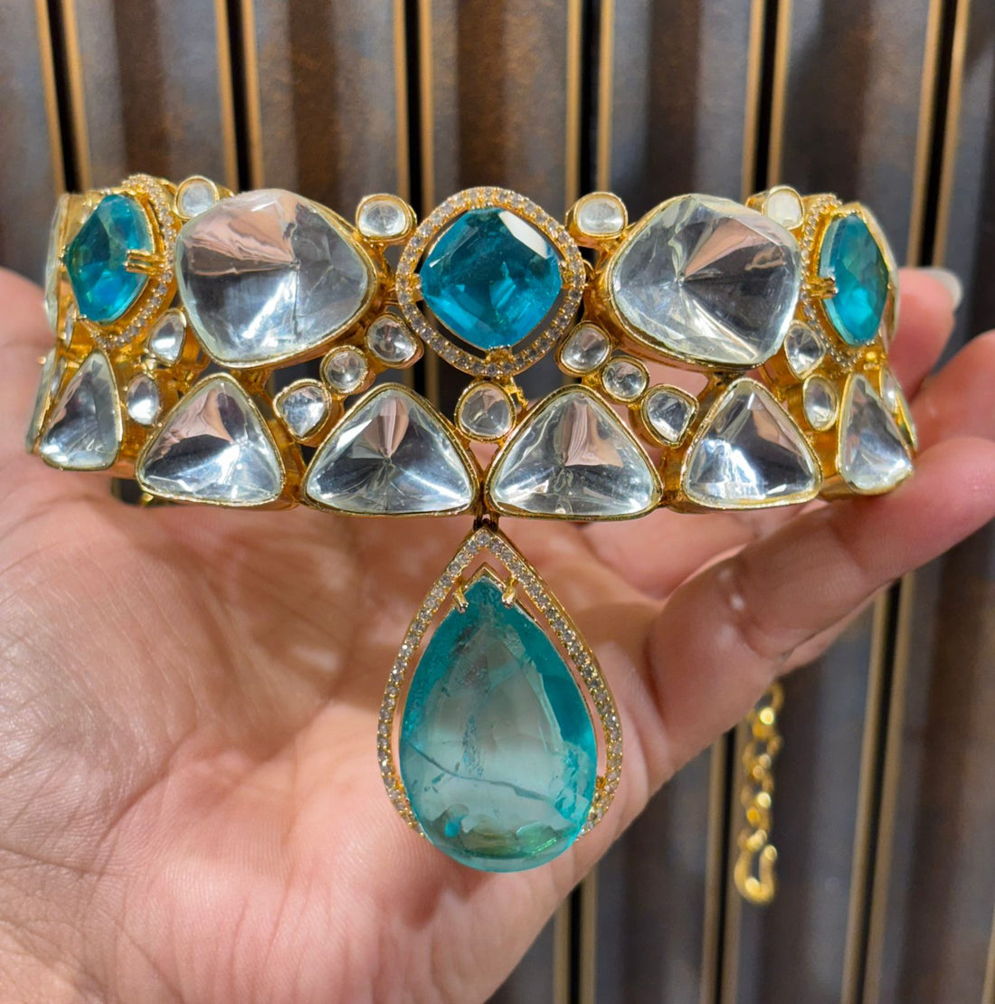 Teal Signature Drop Choker Set