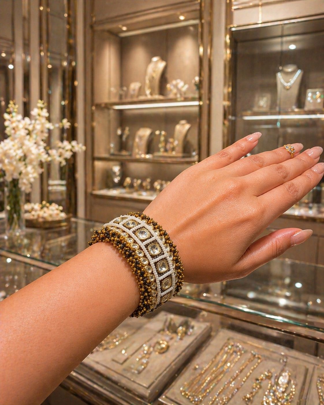 Zariya Beaded Bracelet Bangle