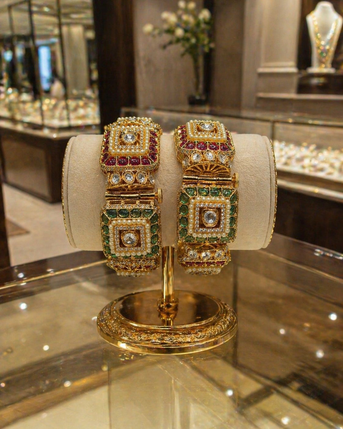 Royal Kundan Aura Bangles