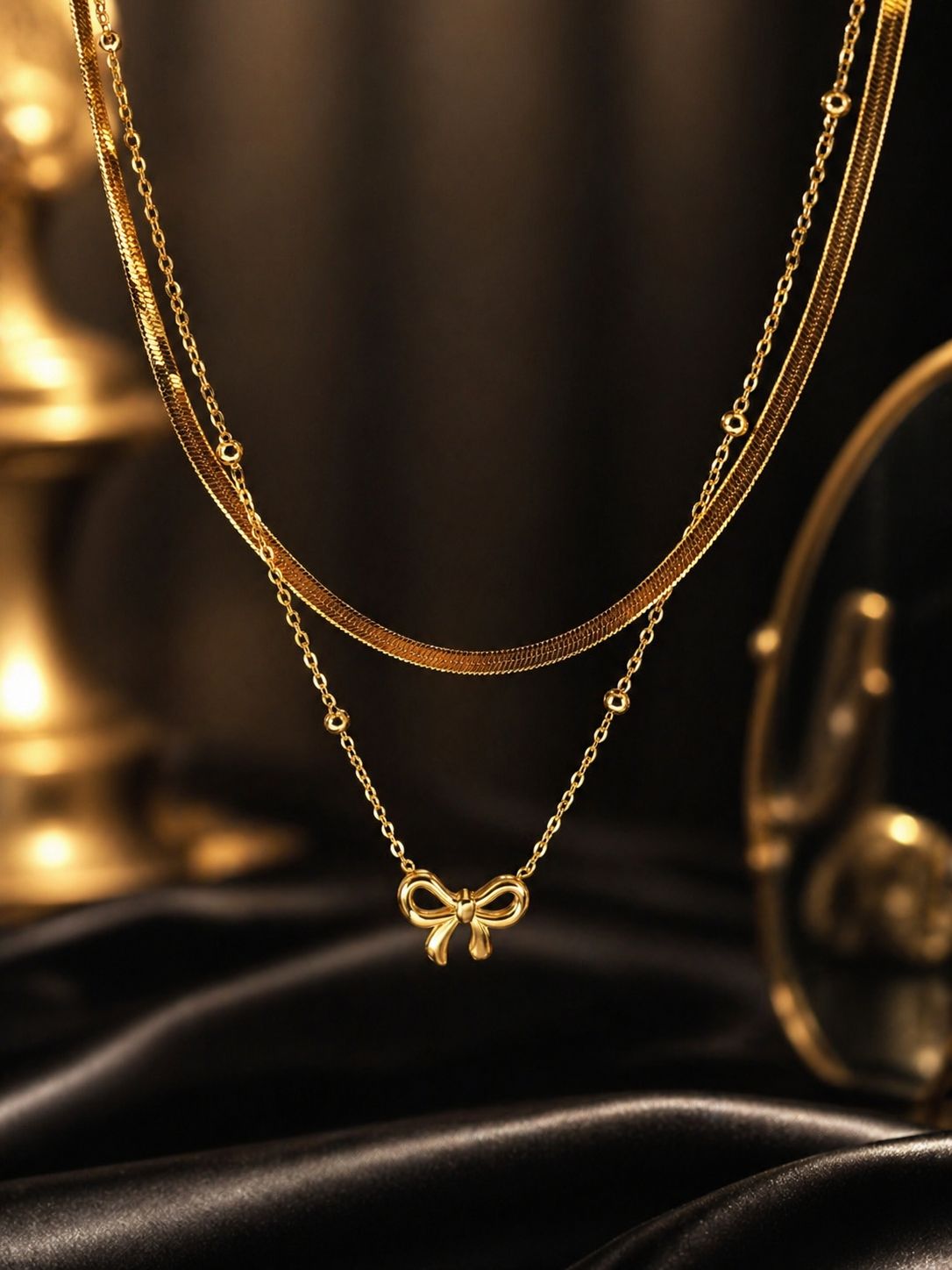 Lush Bow Charm Dual Chain