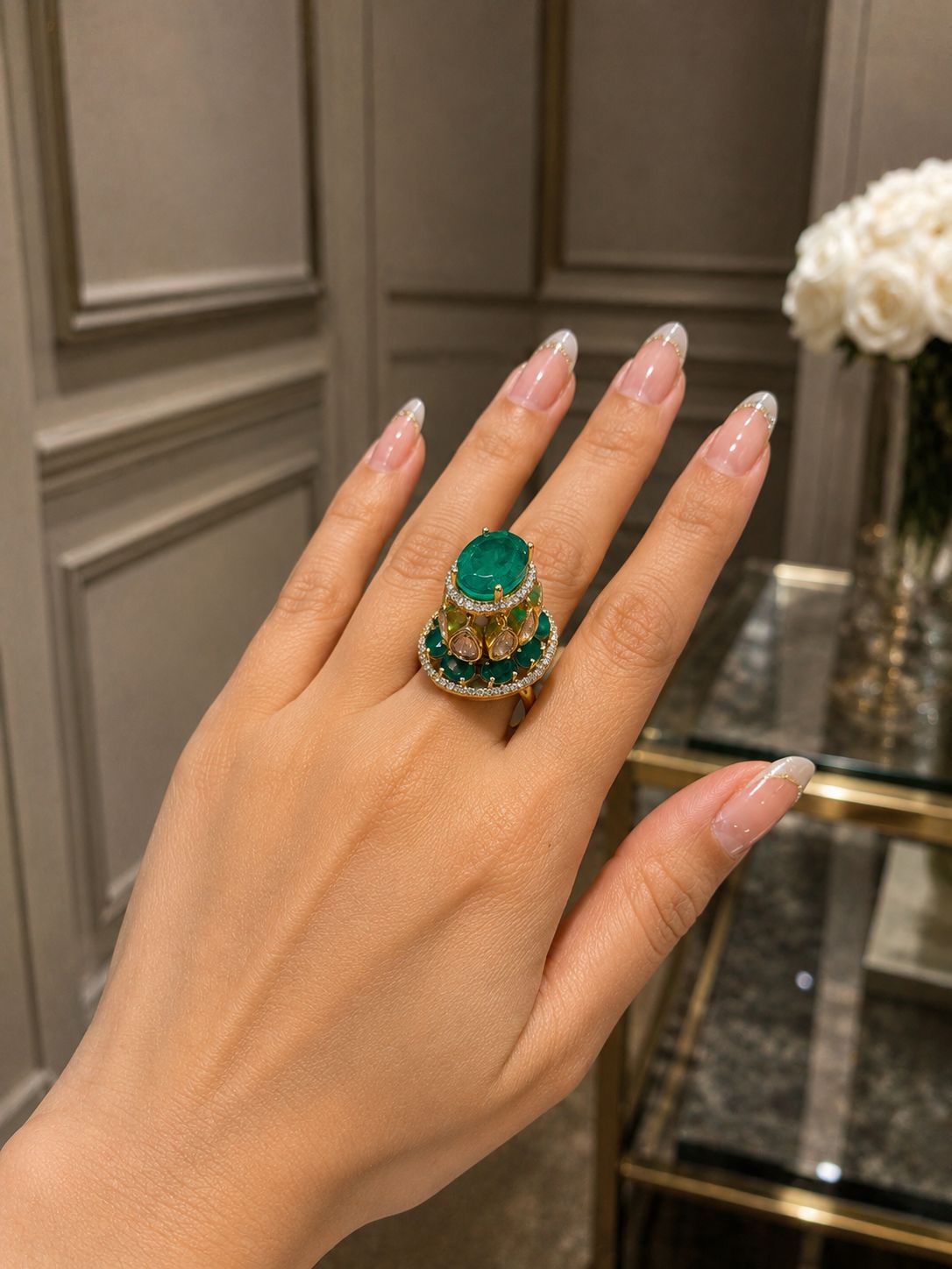 Tira Treasure Polki Ring