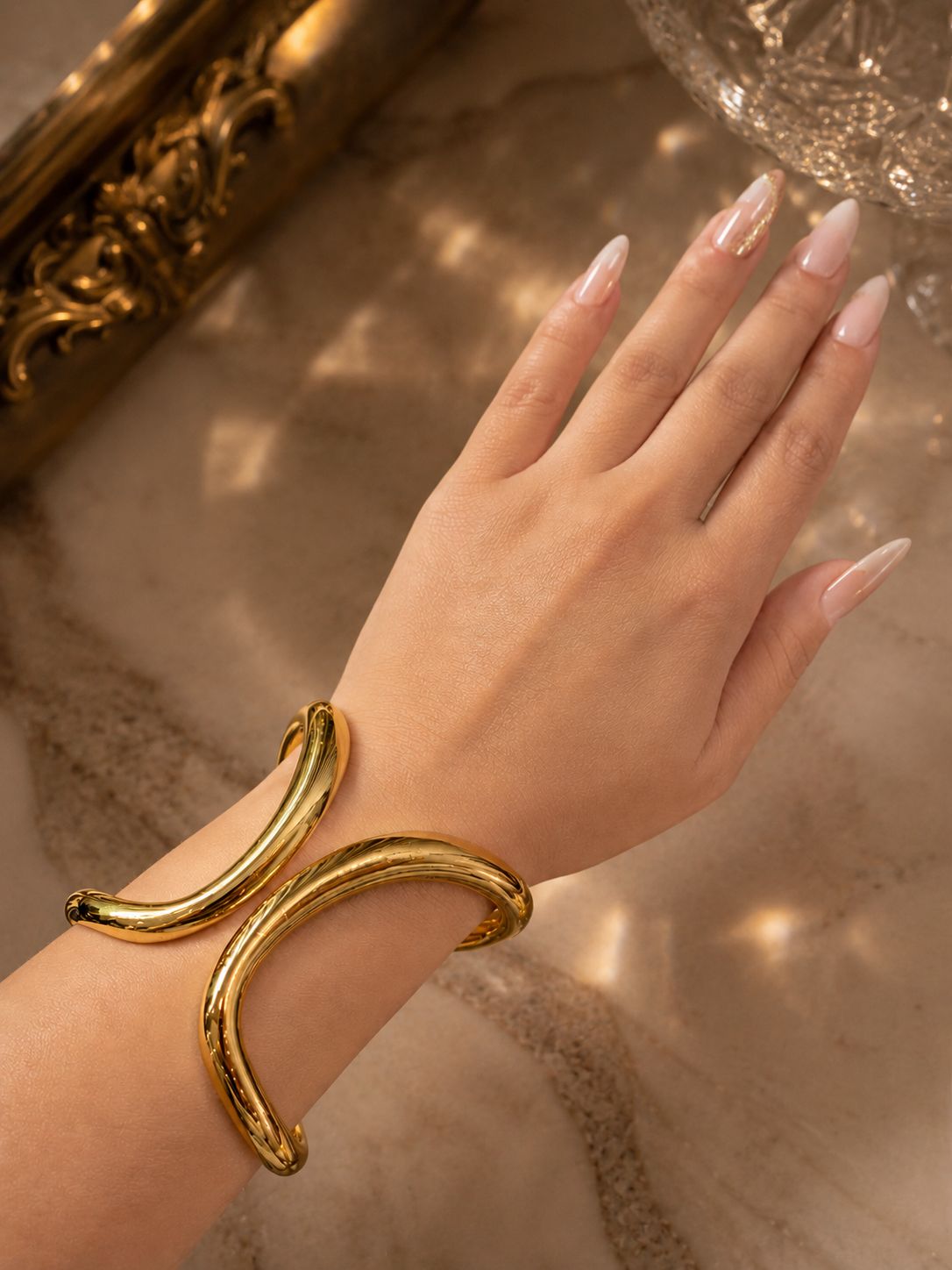 Golden Wave Cuff Bracelet
