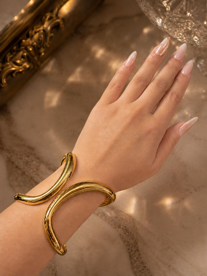 Golden Wave Cuff Bracelet