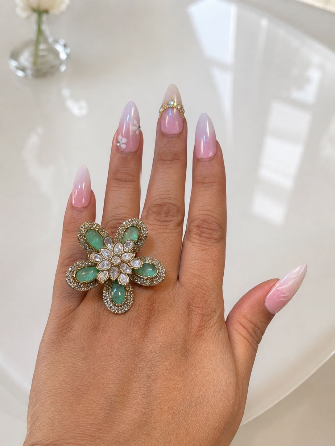 Floral Grace Statement Ring