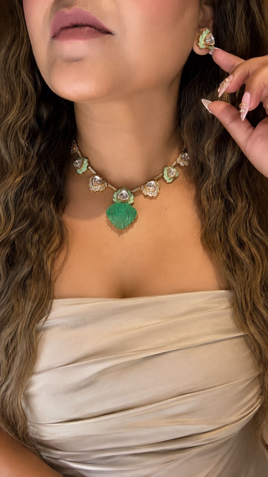 Fleurina Polki Necklace Set