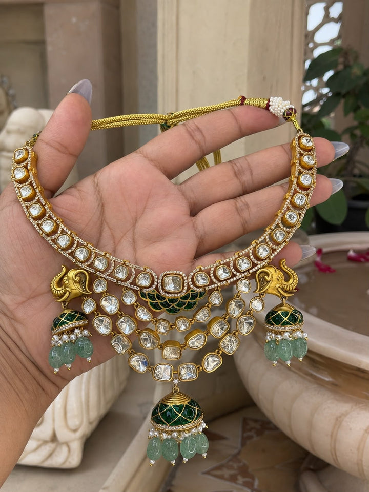 Gaja Royal Moissanite Necklace Set